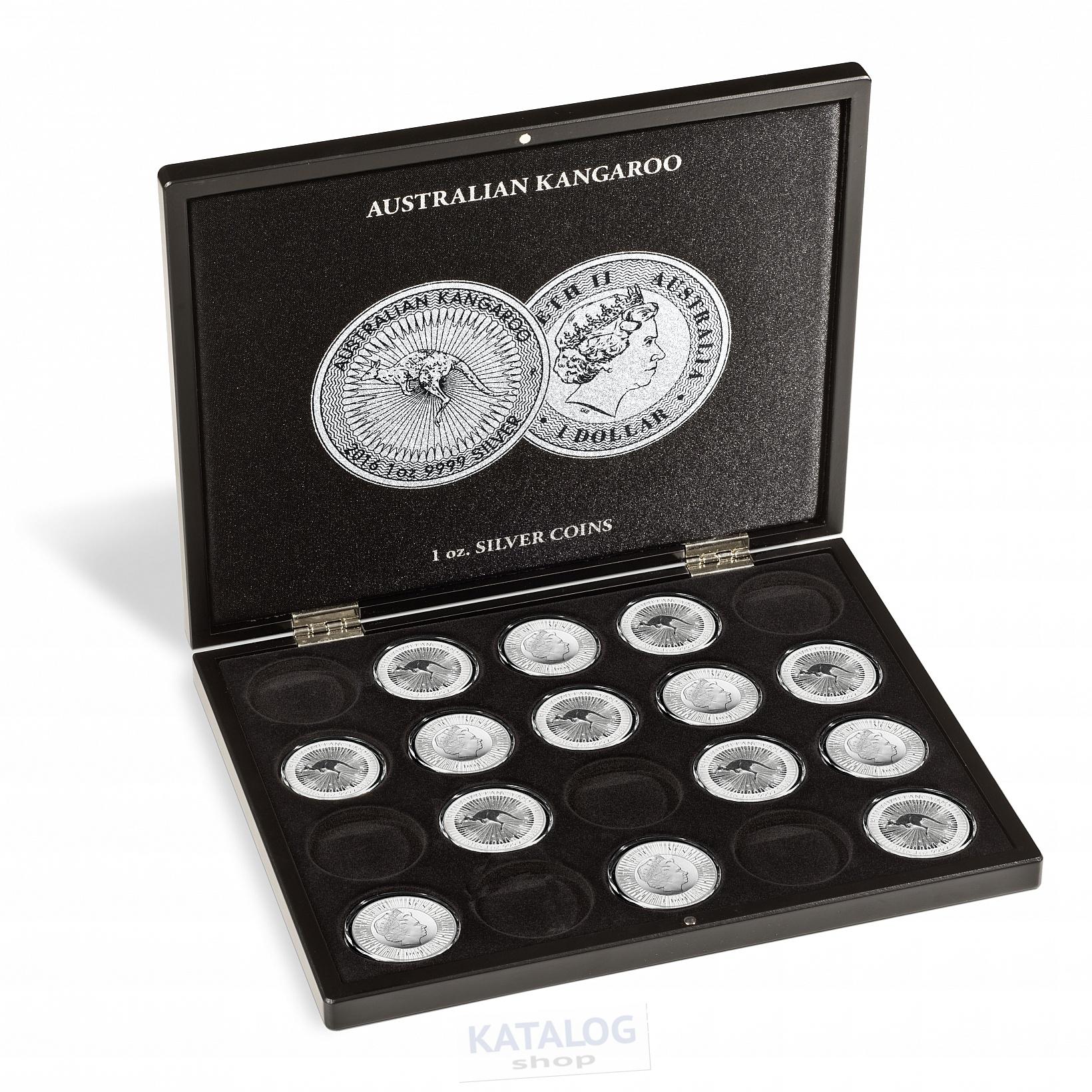 Mincovní kazeta ETUE na 20 stříbrných mincí KANGAROO 1 Oz v kapslích, černá