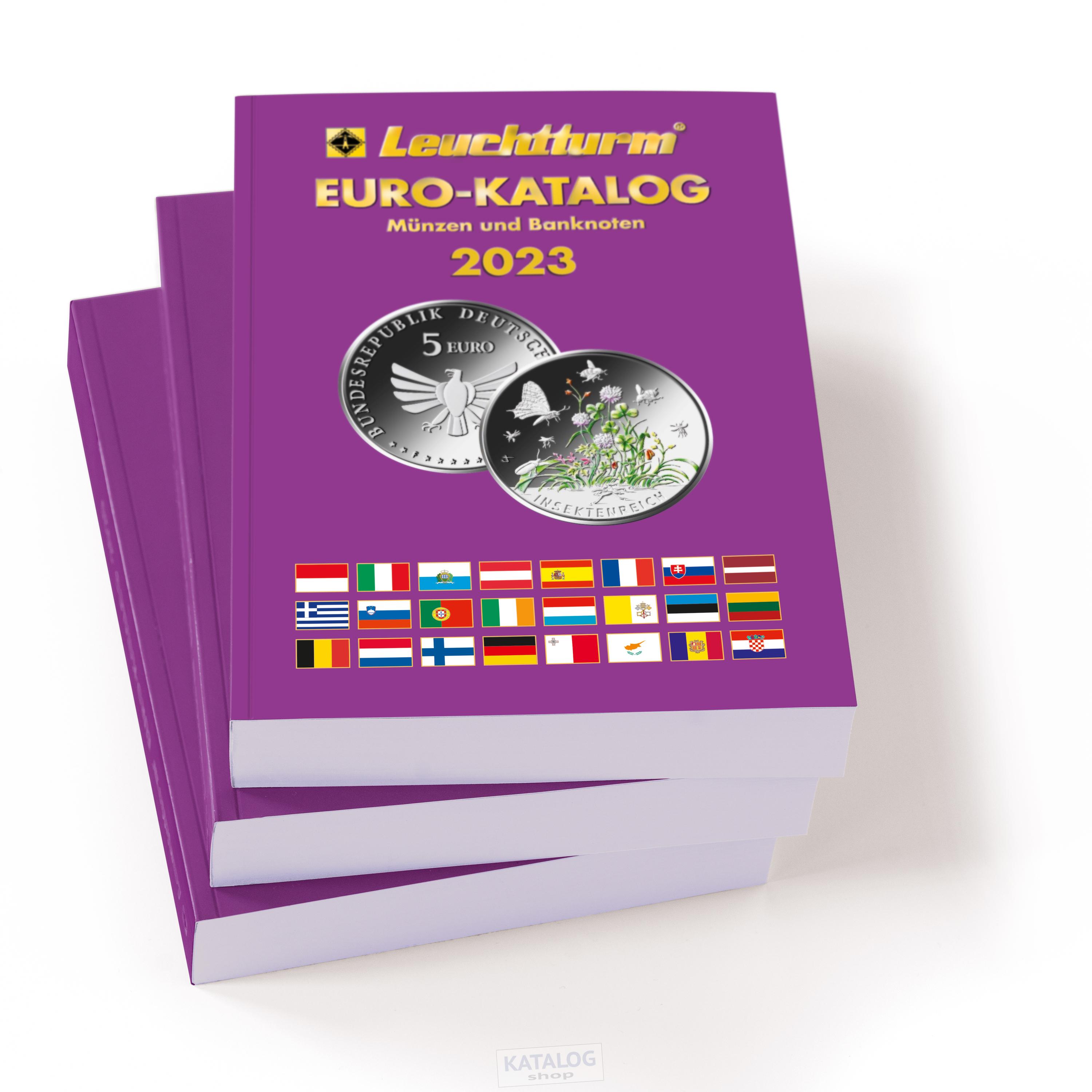 Euro katalog mincí a bankovek Leuchtturm 2023 ( německy )