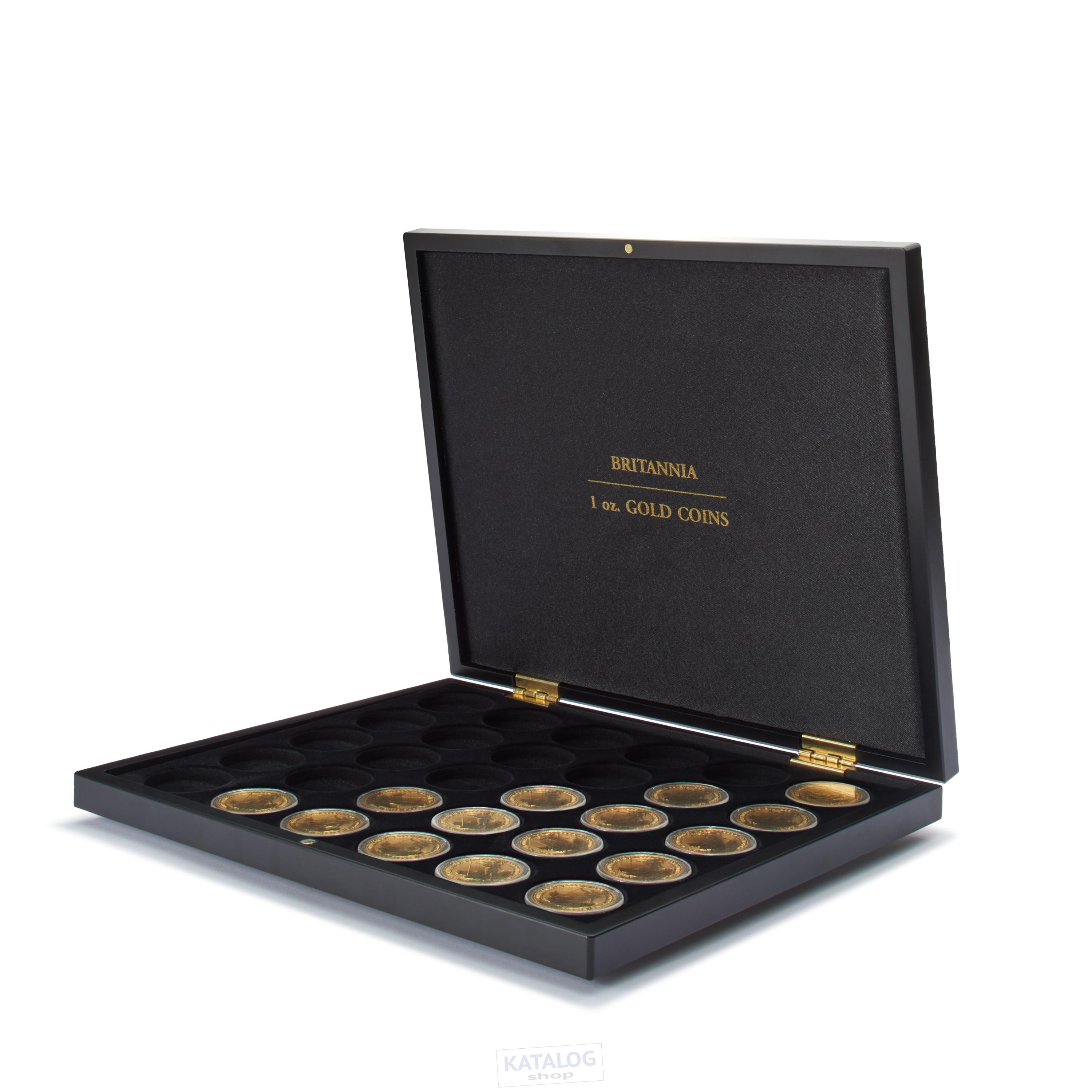 Mincovní kazeta ETUE na 30 zlatých mincí BRITANNIA 1 Oz v kapslích, černá