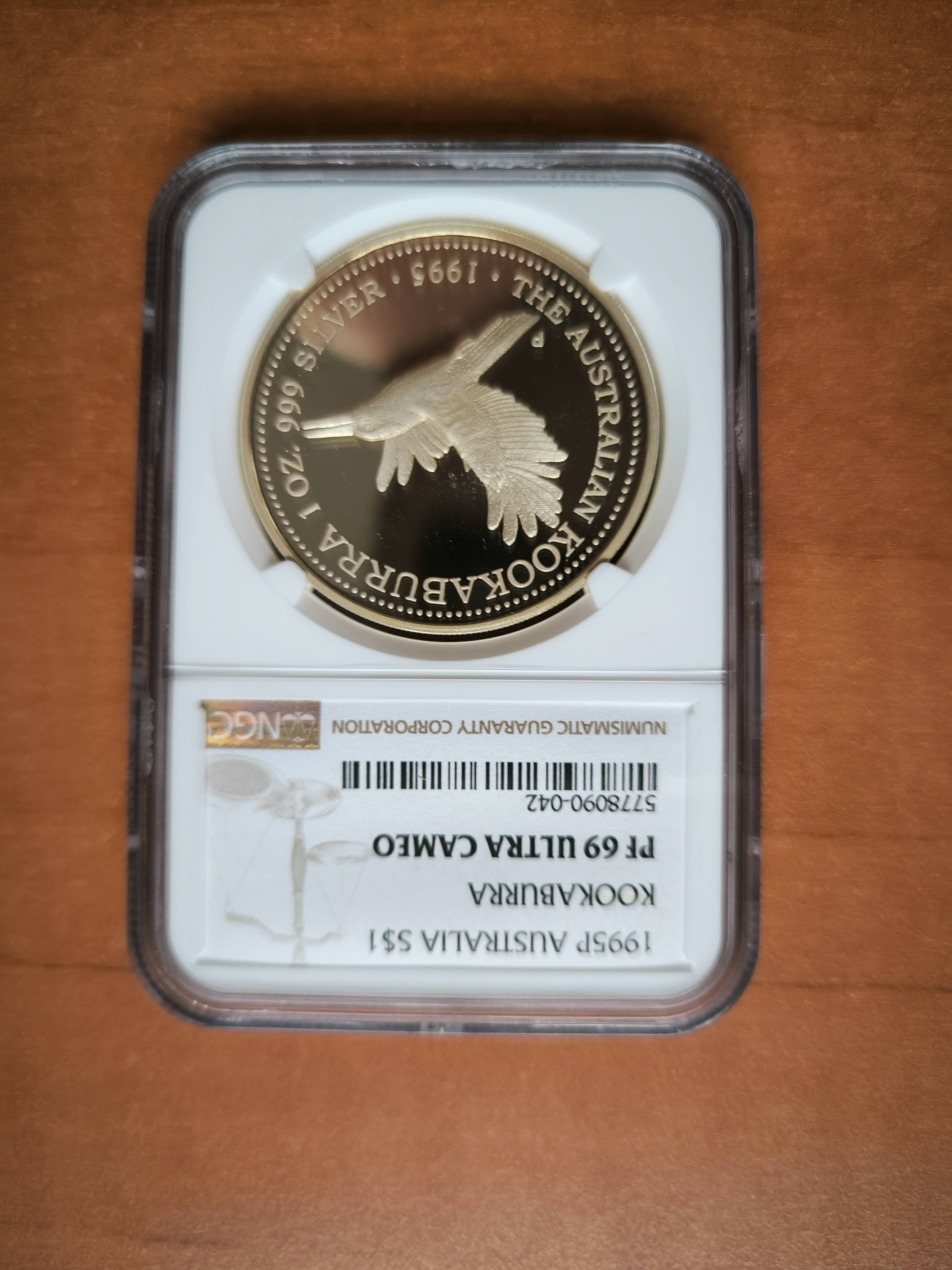 Stříbrná mince 1 Oz Australian Kookaburra 1995 NGC PF69 ULTRA CAMEO