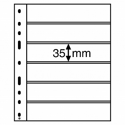 Plastové listy Leuchtturm OPTIMA Classic 35mm, černé - 10 ks