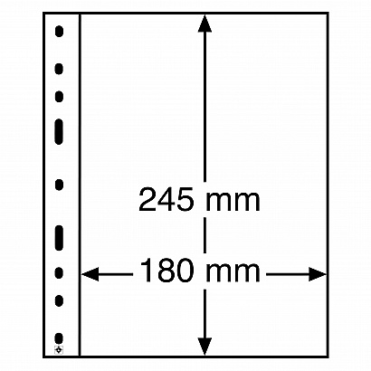 Plastové listy Leuchtturm OPTIMA Classic 245mm, černé - 10 ks
